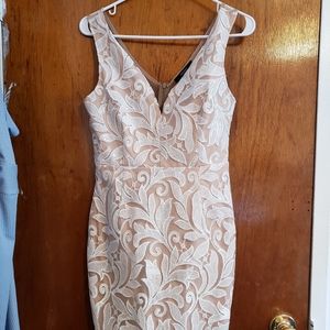 White and beige dress